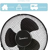 Signature 9” 2 Speed Desk Fan with Oscillation Black S40008B view 4