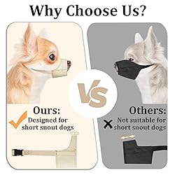Mayerzon Short Snout Dog Muzzle, Small Muzzle for