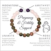 Aesnefe Pregnancy Crystal Bracelet for Women, Natural Gemstone Fertility Jewelry for Expecting Moms, Mom To Be Gifts for 1st Time Mom, Conception IVF Support Gift for Wife Daughter Friends Sister