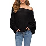 Women's Batwing Sleeve Shirt Poetsky Women's Off Shoulder Tunic Top - Long Sleeve Oversized Blouse With Batwing Sleeves Womens Tunic Blouse