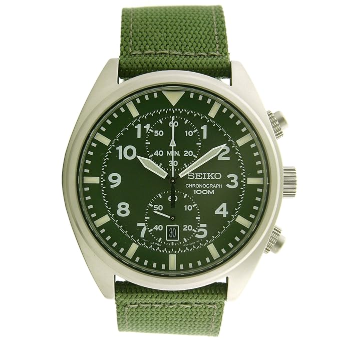 seiko chronograph 100m green