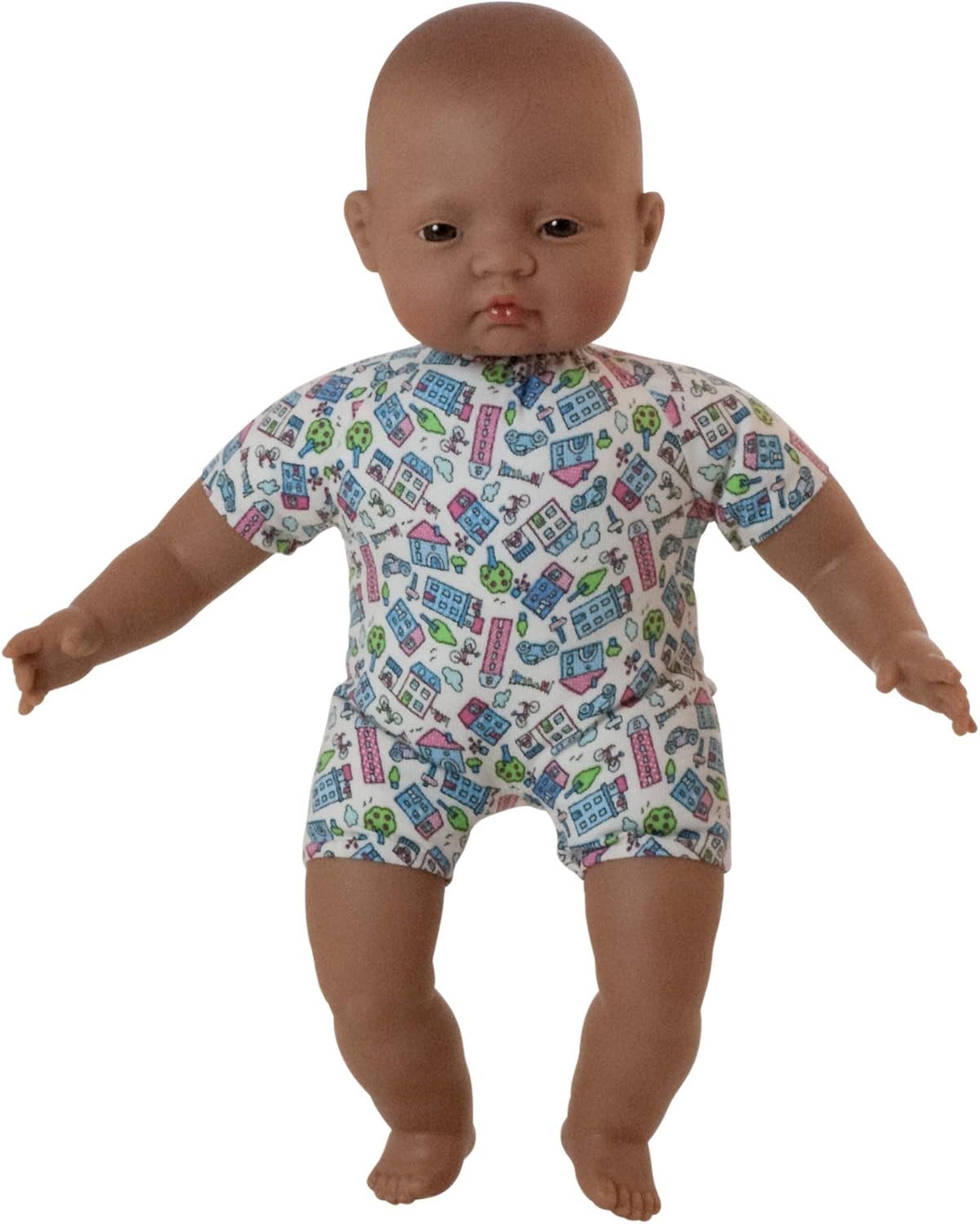 Miniland Miniland31067 40 cm Unisex Bald South American Baby Doll without Underwear, Multi-color - Image 3
