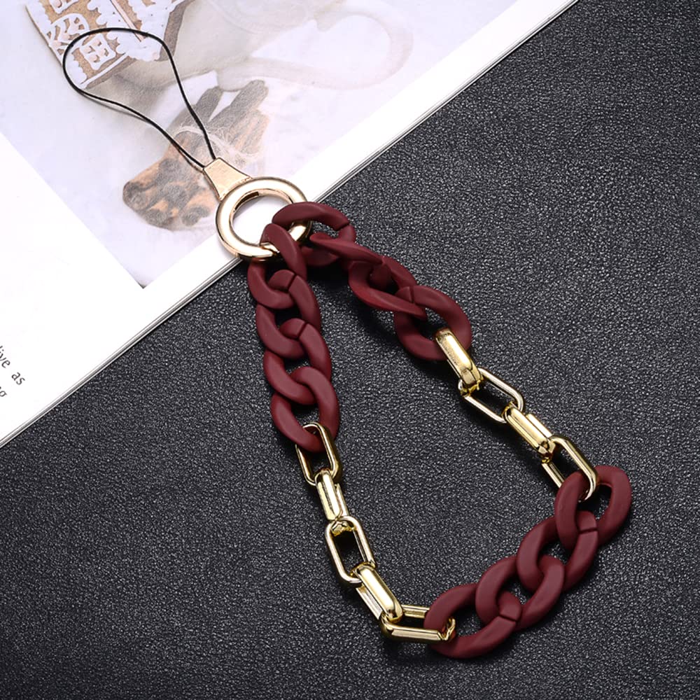 Universal colourful acrylic chainmobile phone chain wrist strap chainmobile phone lanyardmobile phone pendant phone chain key ringmobile phone beltmobile phone jewellery hanging chain hand strap