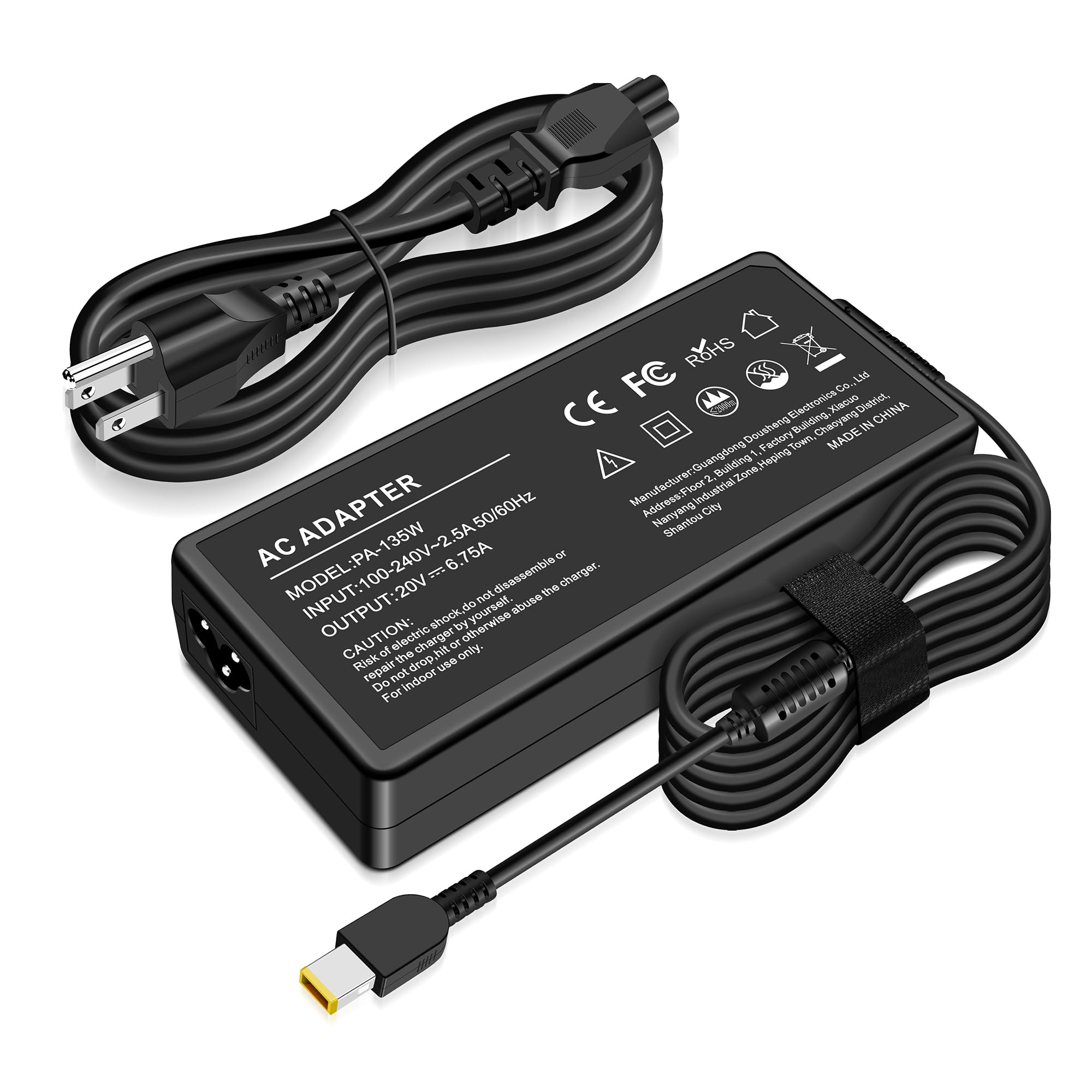 Photo 1 of 135W Charger Compatible with Lenovo ThinkPad Universal Thunderbolt 3 4 Dock Gen 1 2, Ultra/Pro Docking Station Power Cord, ideapad Gaming 3-15 L340/Yoga 9i Laptop Adapter ADL135NDC3A