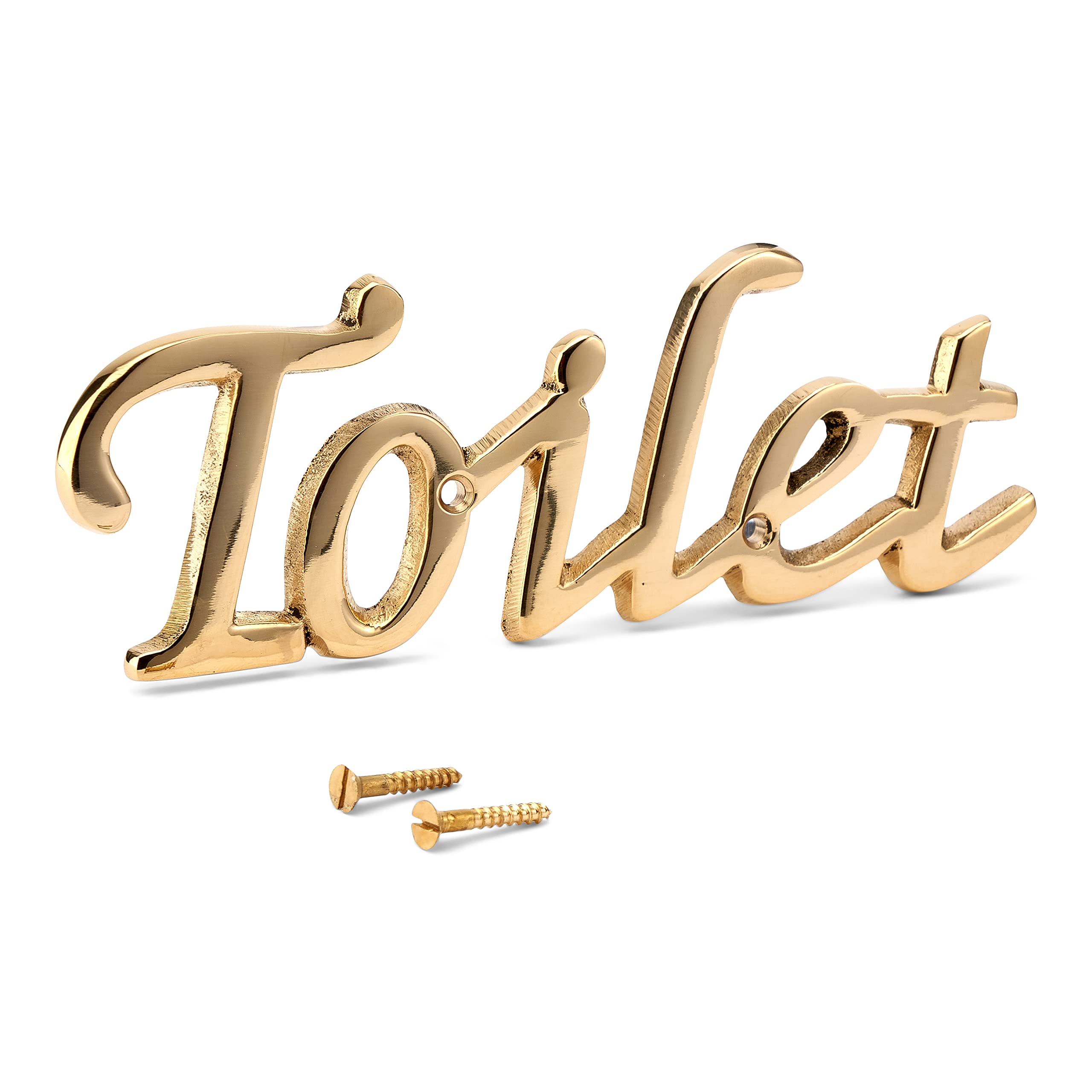 NKlaus Brass Gold Toilet Sign 15 x 5 cm Classic Style