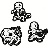 3Pcs Cute Small Skull Dinosaur Iron On Patch Applique for Clothes Jacket Jeans Backpacks