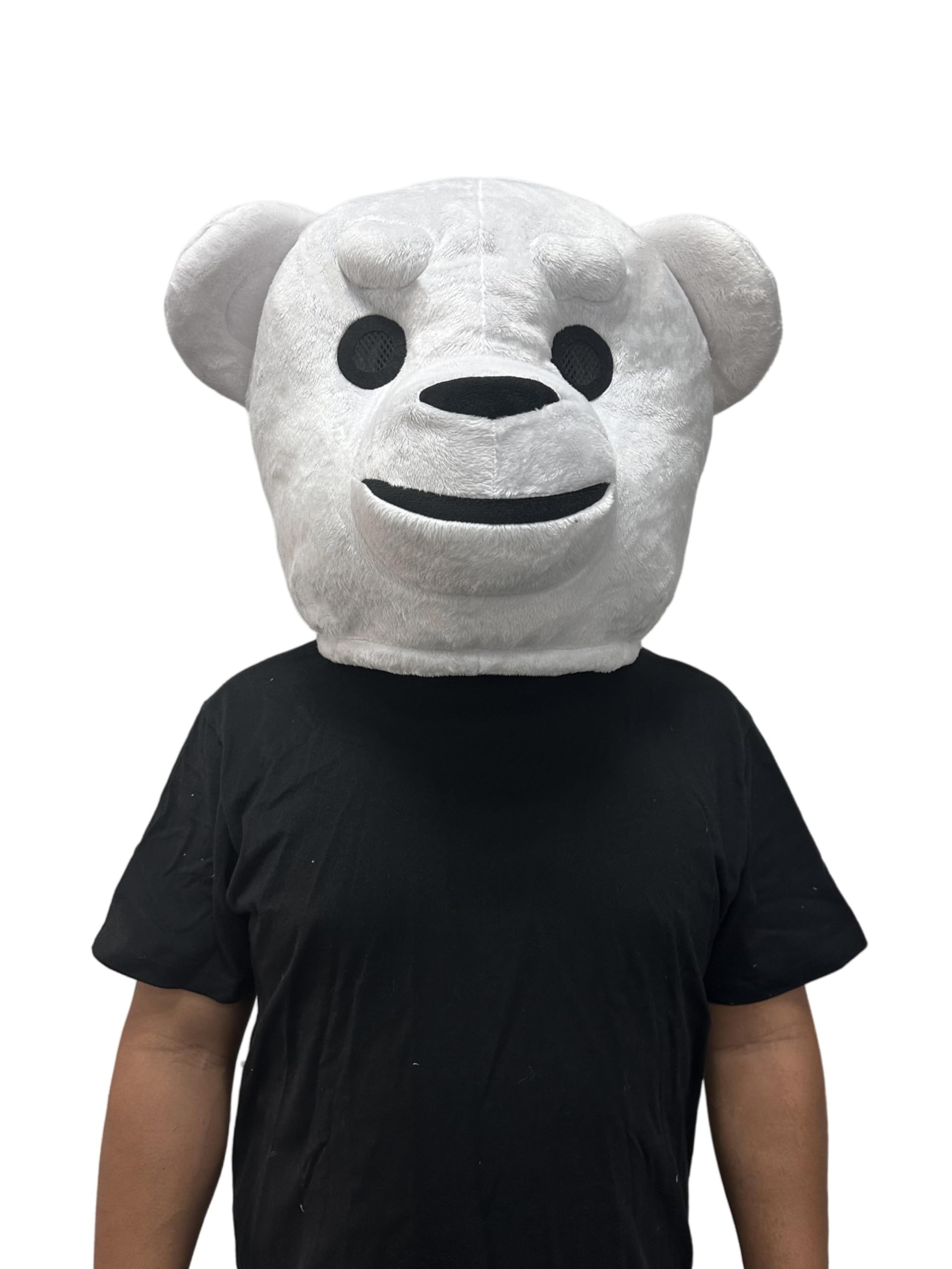 Funny Funny Polar Bear Costume Bear Mascot Costume Animal Mask Head Adult Halloween Dress