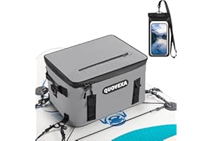 Quovexa Paddle Board Cooler Bag, Sup Cooler, Cooler Deck Bag with 4 Pockets, Kayak Cooler Fits 30 Cans, Deck Cooler Bag for Paddleboard, Paddle Board Accessories Cooler with Phone Pouch