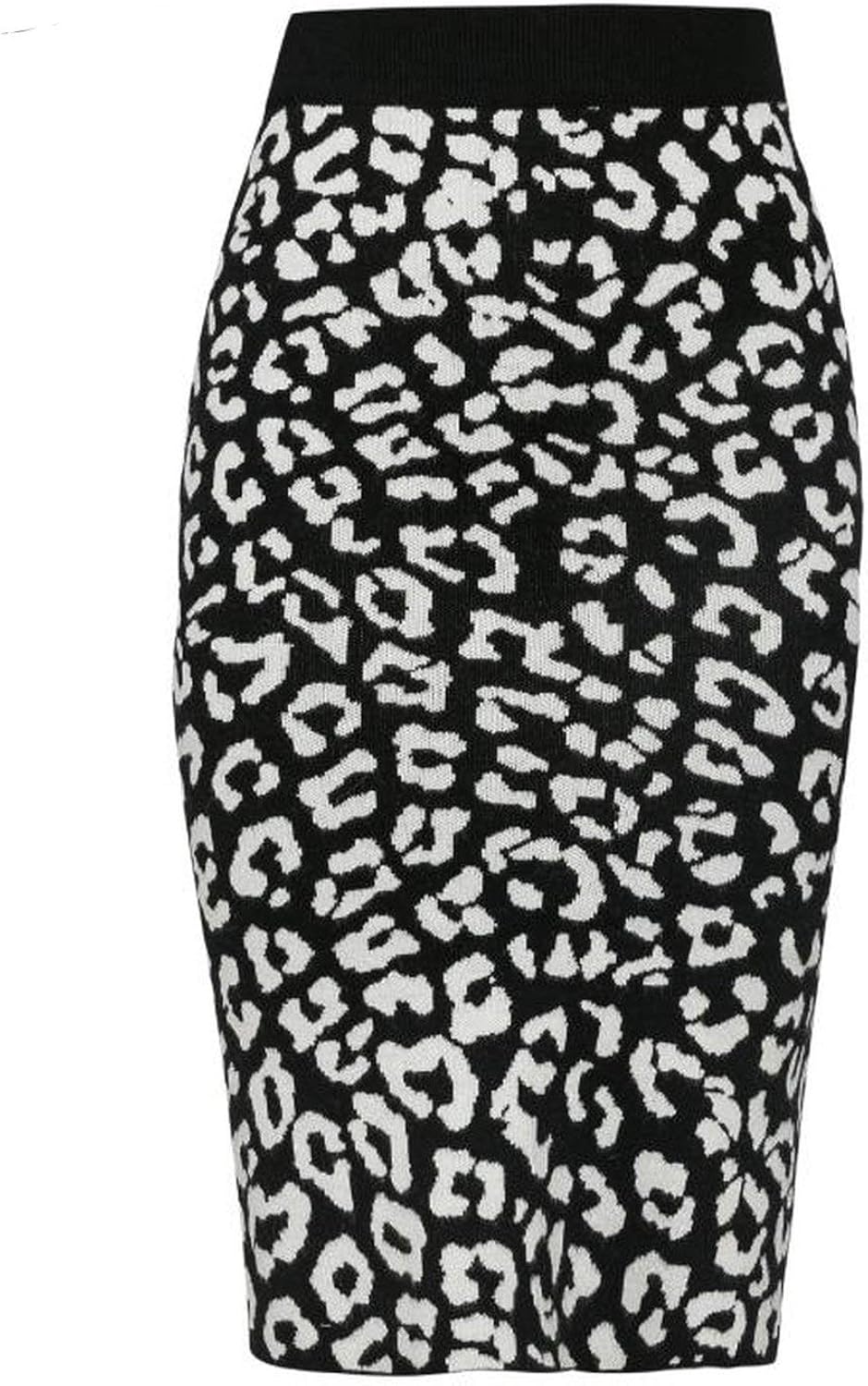 leopard print knit skirt