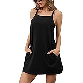 Lentta Womens Tennis Dress 2025 Athletic Sleeveless Mini Dress Built in Shorts Summer Casual Romper Sundress with Pockets