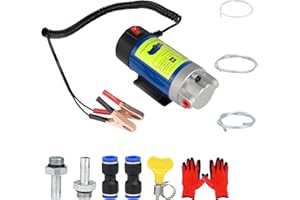 AETLEEMO Oil Extractor Pump Kit,12V Gear Oil Pump Portable Electric Self-Priming Engine Oil Pump&Tubes for Motorbike, Car, Boat, ATV(100W)
