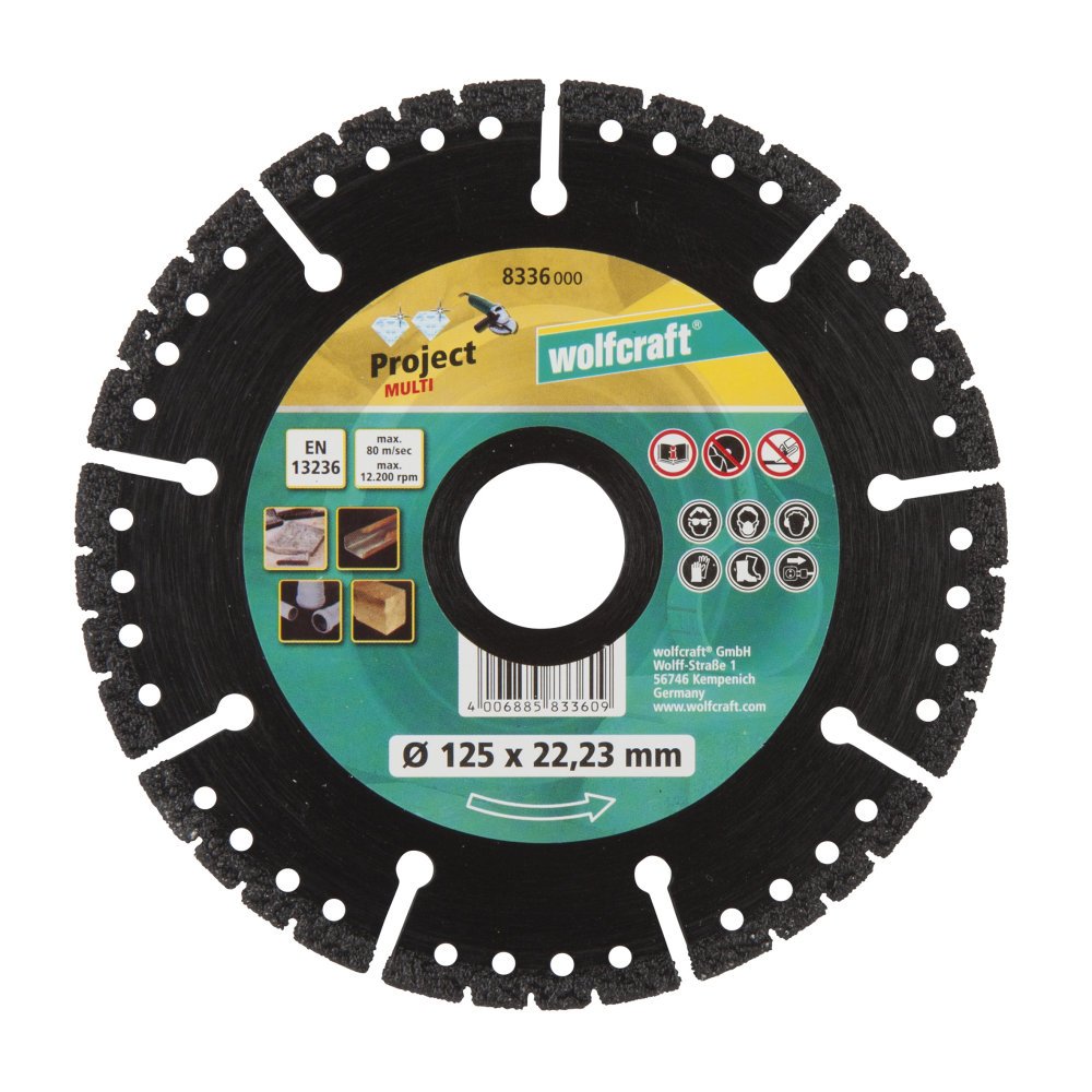 wolfcraft Diamond Cutting Disc “Pro Multi”, Ø 125 mm I 8336000