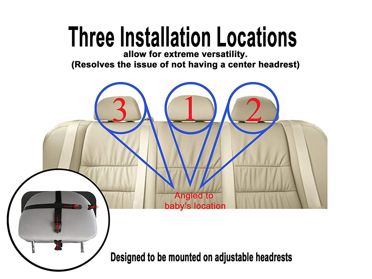Baby Mirror for Car – Cbin Safely Monitor Infant Child in Rear Facing Car Seat,LED Remote Control,Adjustable Acrylic 360°for Backseat – Check Baby in Dark