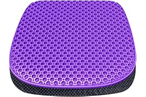 TONINT Large Gel Seat Cushion for Long Sitting with Non-Slip Cover,Soft & Breathable,Seat Cushion for Chair,Car,Office,Desk Chair,Wheelchair (17" x 15")