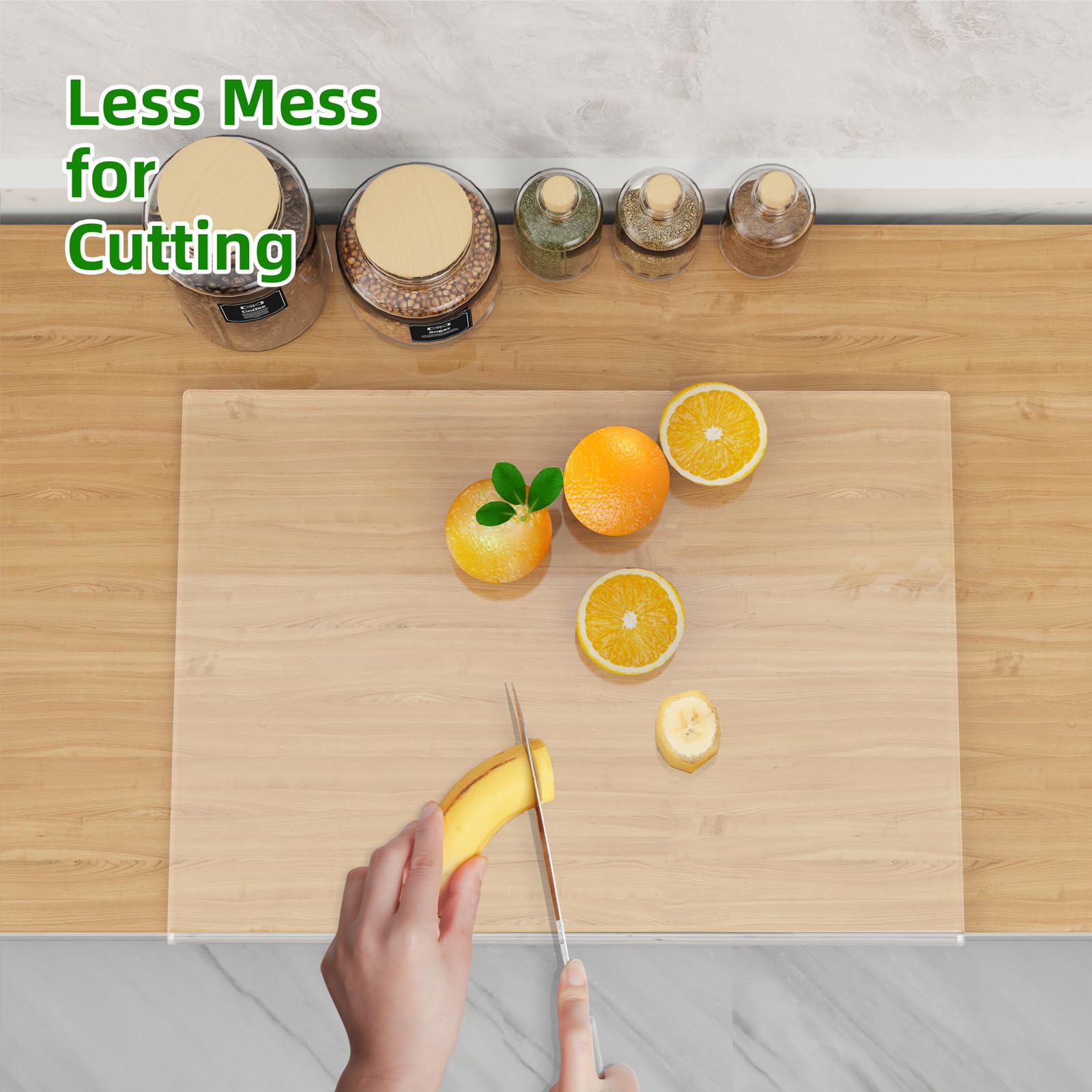 Acrylic Cutting Board with Counter Lip,17.5