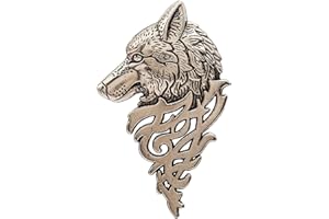 coadipress Vintage Bohemian Wolf Pin Brooch Fashion Animal Dire Wolf Head Coyote Antique Retro Lapel Brooches Badge Men's Suits Buckle Neckwear Accessories