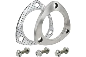 SHINTONES 3 inch 3-Bolt Exhaust Flange Connection Kit, Flange and Gasket for Exhaust Turbo Downpipe Catback Headers Stainless Steel 76mm