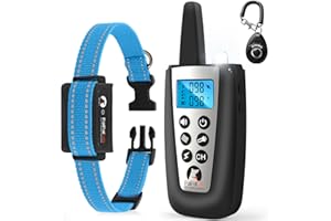 PaiPaitek Dog Bark Collar with Remote 3300ft Range - Automatic Bark Activated Shock Collar for Small Medium Large Dog with 5 Adjustable Sensitivity & Waterproof