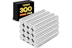 TRYMAG Small Round Magnets, 300Pcs, 8x2mm - Disc Magnets for Whiteboard, Fridge, Office, Hobbies, Crafts and Dry Erase Board