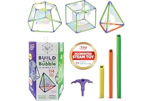 WOWMAZING Build A Bubble Montessori 3D Bubble Maker Kit for Kids 8&Up – Fun-Filled,Easy-to-Use 57-Piece STEM Building Toys Kit– Indoor Educational STEAM Bubble Toys That Help Your Child's Development