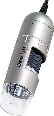 Dino-Lite USB Digital Microscope AM3111-0.3MP, 20x - 50x, 200x Optical Magnification, 8 LEDs, Windows/Mac Software Included
