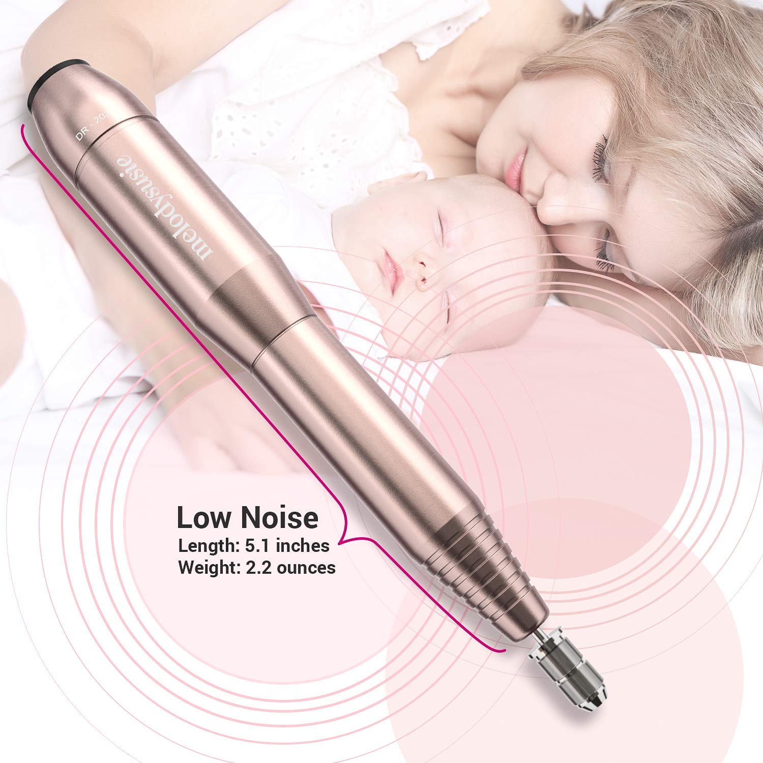 MelodySusie Electric Nail Drill 11 in 1 Set, Portable E-file Nail Kit for Acrylic Gel Nails, Professional Nail Drill Machine Manicure Pedicure Polishing Shape Tools with Everything, Home Salon Use: Beauty