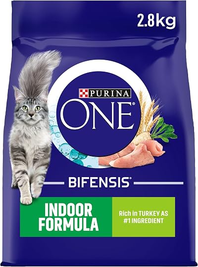 Purina One Indoor Adult Cat Food with Turkey 2.8kg Pack of 4