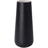 D'vine Dev 11 Inch Ceramic Flower Vase Textured Finishing, Minimalist Design for Kitchen, Bedroom, Living Room, Centerpieces, Office, Raven Grain, VS-XH-B-2