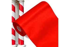 TONIFUL 6 inch x 22yd Wide Red Satin Ribbon Solid Fabric Large Ribbon for Grand Opening Cutting Ceremony Wedding Birthday Party Decoration Gift Craft Chair Sash Table Car Bows Indoor or Outdoor