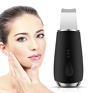 Amazon Com Ultrasonic Blackhead Remover 3 In 1 Facial Skin Scrubber Rechargeable Skin Spatula With 3 Modes Cleaning Moisturzing Lifting For Women Men Black Beauty