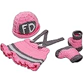 Matissa Newborn Baby Girl/Boy Crochet Knit Costume Photography Prop Hats and Outfits (Little Firewoman)