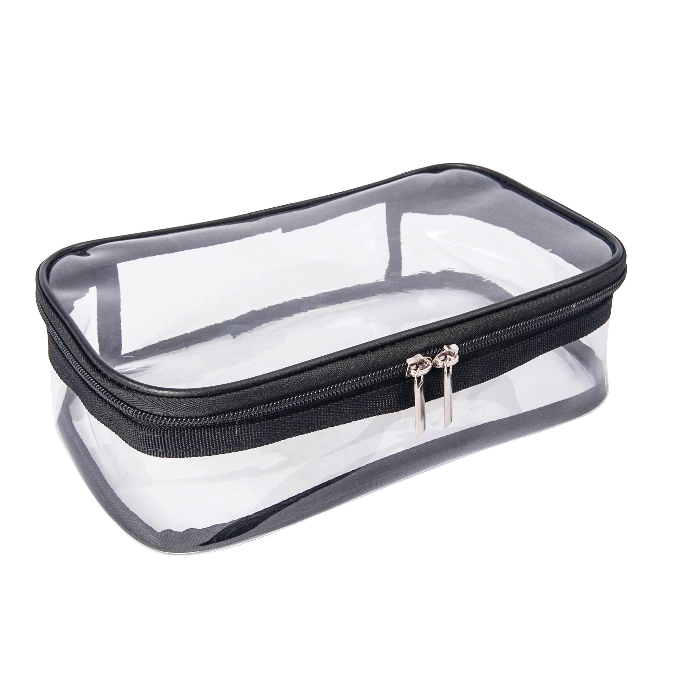 Photo 1 of Jula Vance Portable Zippered Transparent Vinyl Travel Cosmetic Bag Clear PVC Makeup Kits Organizer Utility Pouch See Through Plastic TSA Approved Toiletry Carry Pouch