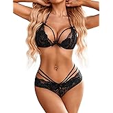 Avidlove Lingerie Lace Babydoll 2 Piece Sexy Bra and Panty Sets