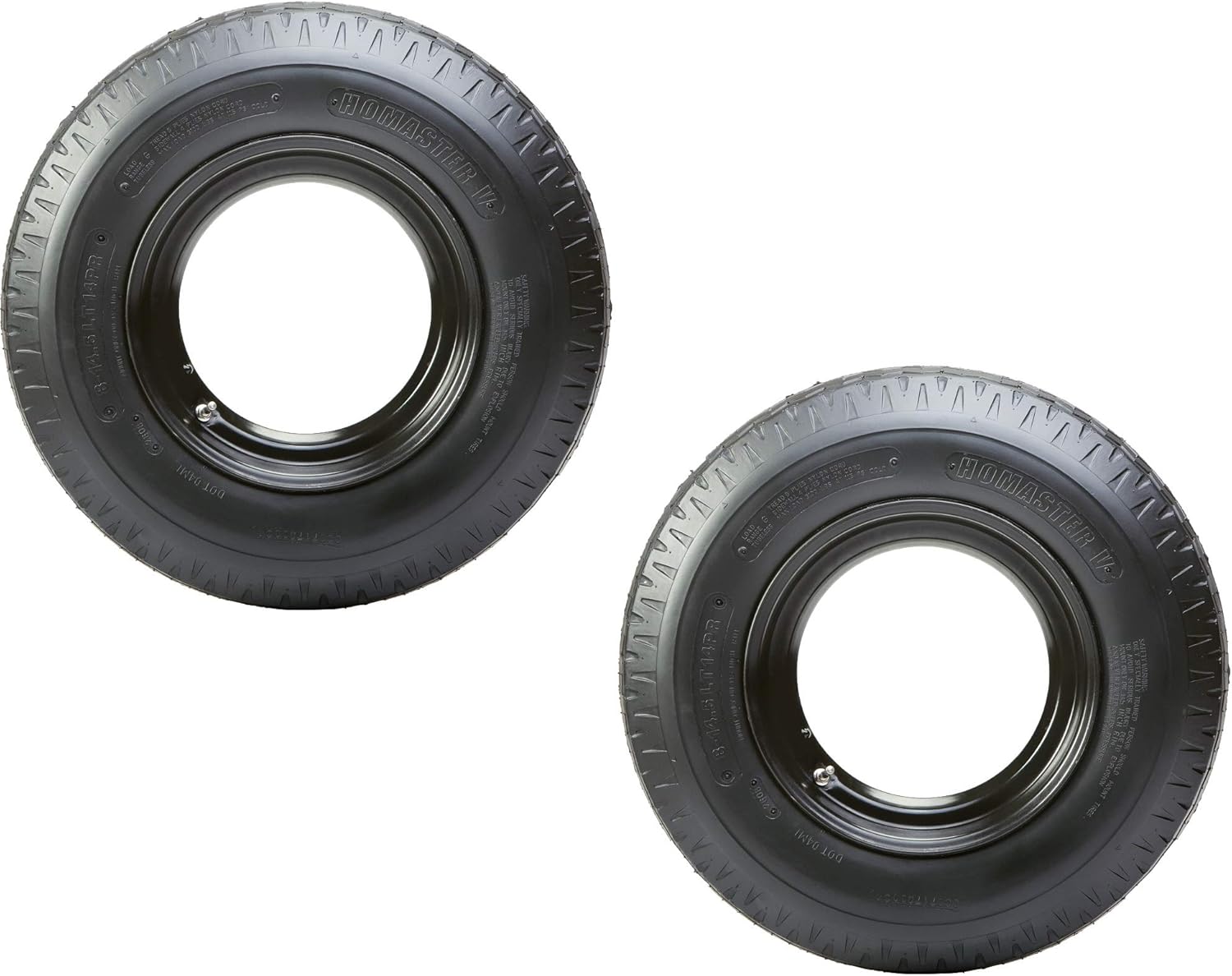 2-Pk Mounted Trailer Tire Rim Homaster 8-14.5 LRG 14.5 in. Demountable Rim Wheel