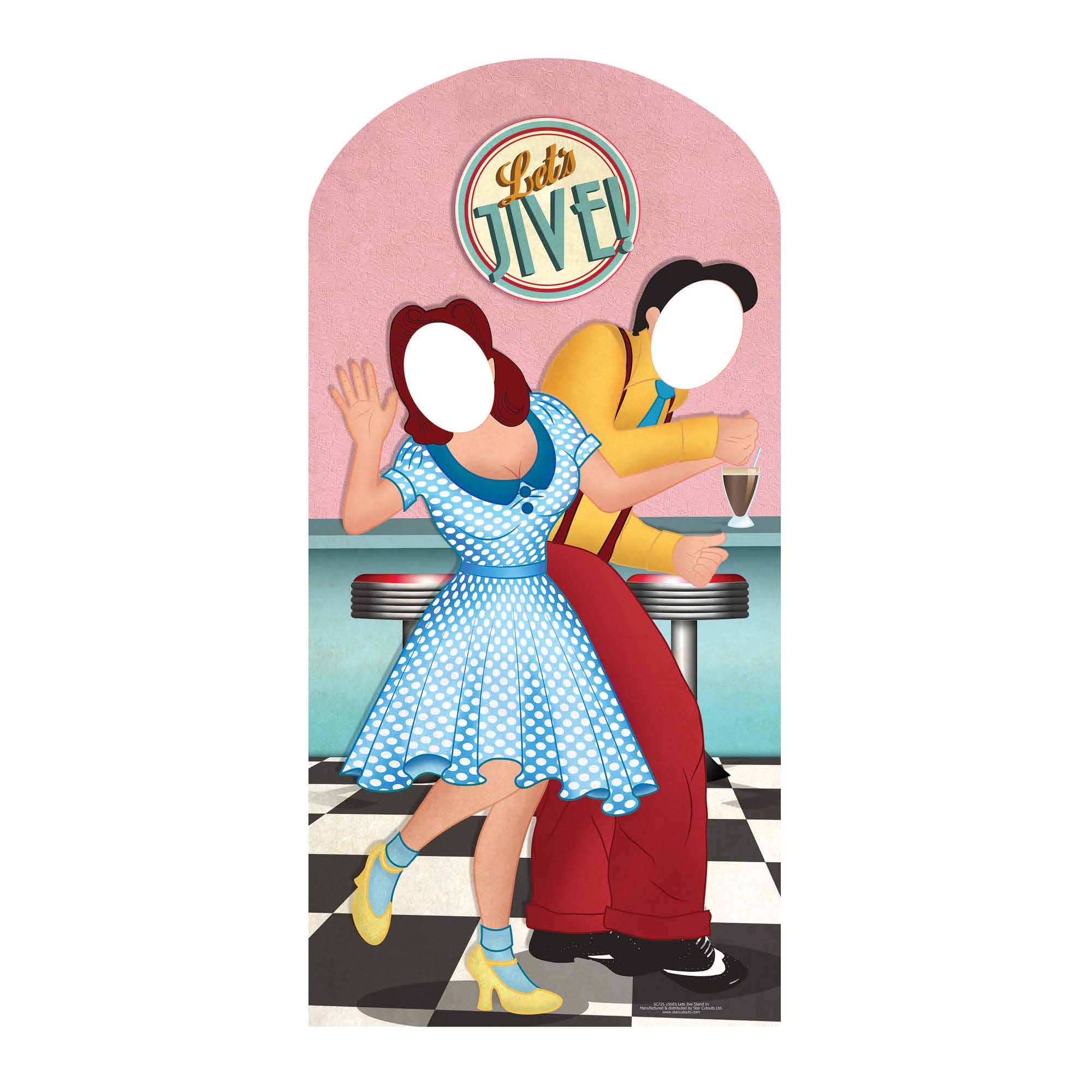 Star Cutouts SC725 Party 1950s Grease Style Cardboard Cutout Stand In Perfect for Milestone Birthdays Height 192cm Width 94cm