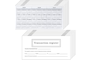 OUGESI 20 Pack Checkbook Registers, 6" x 3" Easy to Read Black & White Check Registers for Personal Checkbook, Budget Ledger for Expense Tracking & Financial Organization (20 Count)