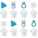 Skiing Bachelorette Cupcake Toppers - Martini Themed Bachelorette Party Decor - Martinis in the Mountains - Winter Party Decorations - 24Pcs