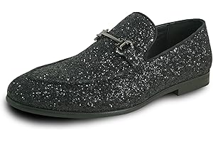 bravo! Men Dress Shoe Prom Slip-on Loafer Lace-up Oxford Cap Toe Metallic Glitter for Wedding Prom Black Blue Green Gold Pink Pewter Purple Silver Red