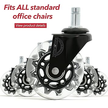 Office Chair Wheels Replacement Rubber Chair Casters For Hardwood