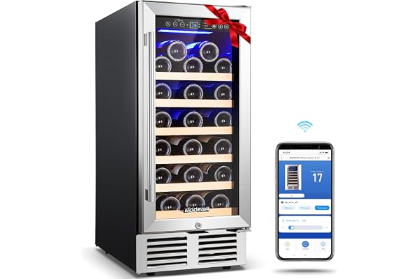 BODEGA 15 Inch Single Zone Wine Fridge with App Control, Holds 31 Bottles | 41 Â°F to 68 Â°F Temperature Range, Noise Level Below 42 dB, Activated Carbon Air Filter, Built-in or Freestanding Installation