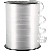 OMISELIO White Curling Ribbon 500 Yard Balloon String Gift Wrapping 3/16 | Curly White Balloon Ribbon for Gift Wrapping, Birthday Party, Baby Shower, New Years, Graduations, Christmas Decoration