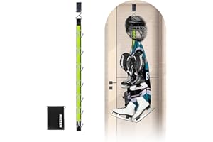 Hikeen 7 Hooks Stainless Steel Hanging Hockey Drying Rack- Hold Up to 85 lbs, Portable Durable Hockey Gear Drying Rack to Heavy Weight for Home, Travel & Outdoor Use