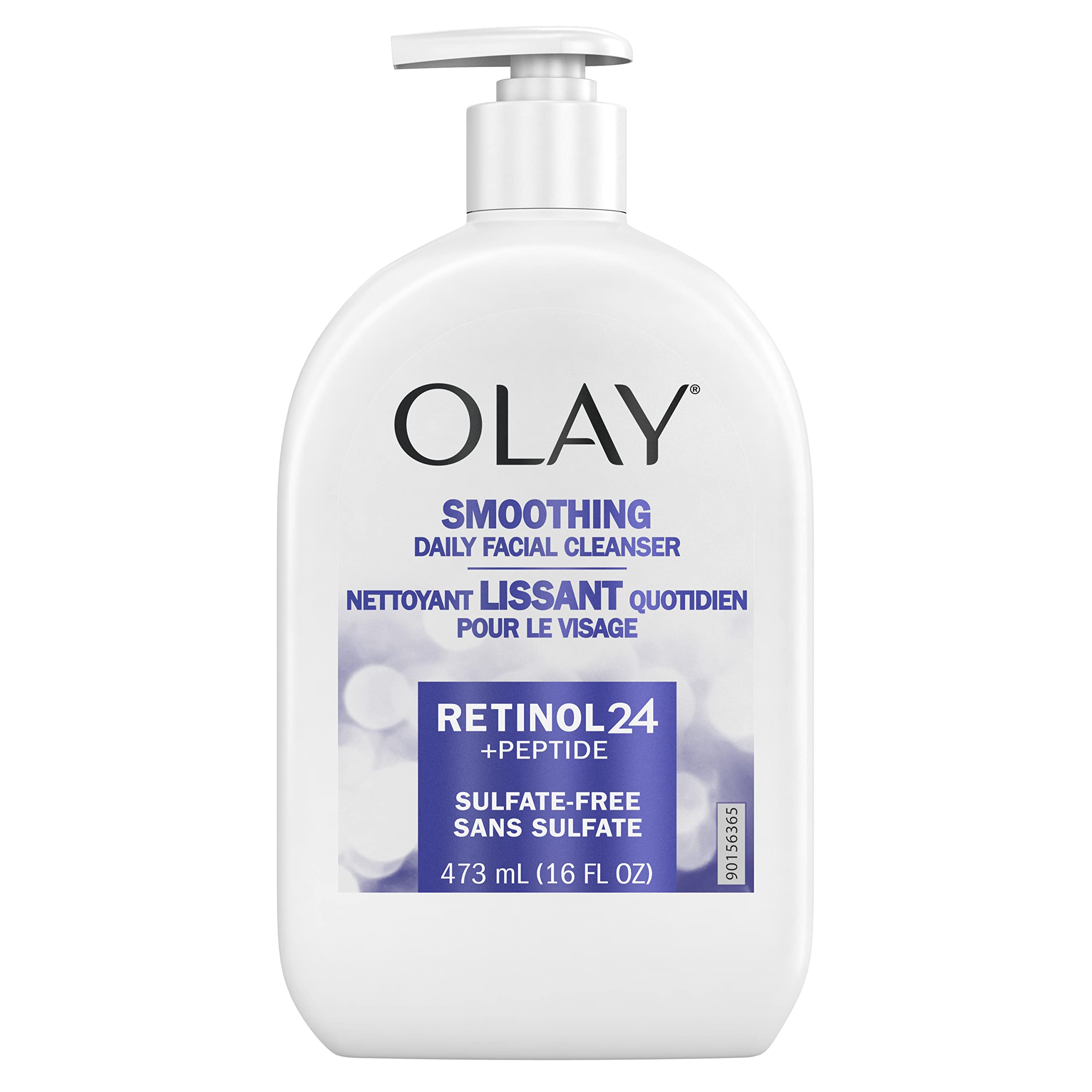 Photo 1 of Olay Face Wash, Daily Facial Cleanser with Retinol, Peptides & Glycerin - Smoothing, Noursihes Skin Surface, Hydrates while Cleansing - Sulfate-Free, Paraben-Free, 16 Oz
