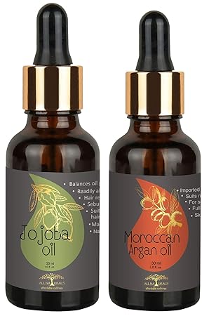 All Naturals 100% Pure Argan and Jojoba Oil Combo (30ML Each) For Hair, Skin & Face
