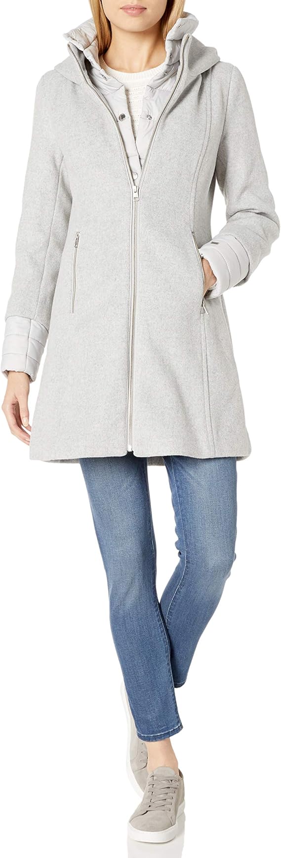 soia kyo rooney hooded mixed media coat Aşkın Döviz