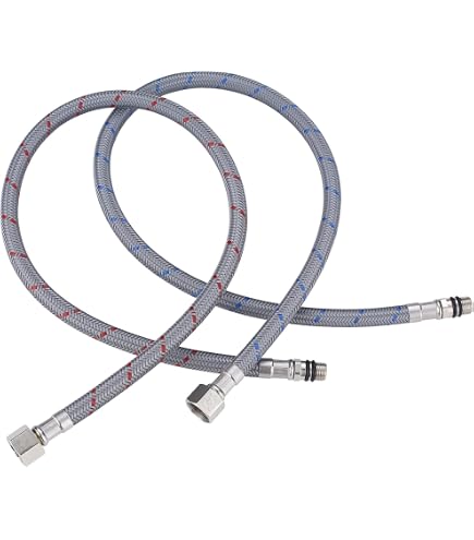 🚰 Lote De 2 Mangueras Trenzadas Flowtite De 20″ Para Suministro De Fregadero – Acero Inoxidable