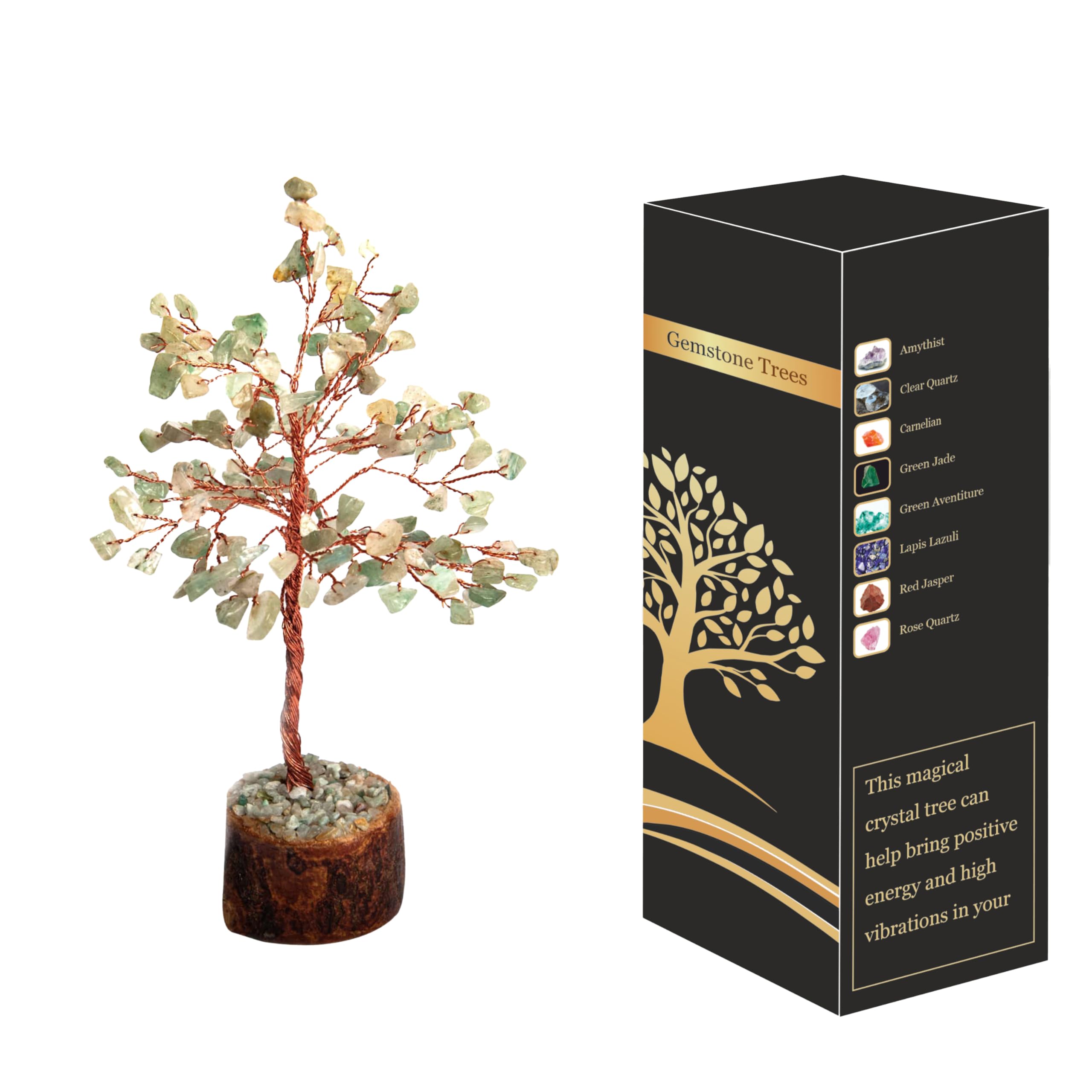 Wonder Care Crystal Tree for Home Decor - Healing Stones & Gems - Witchy Room Decor - Green Aventurine