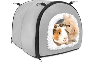 Tierecare Guinea Pig Hideout - Small Animal Hammock Bed - Washable Tunnel Multi-Functional for Dwarf Rabbits,Chinchillas, Hedgehogs, Ferrets, Rats