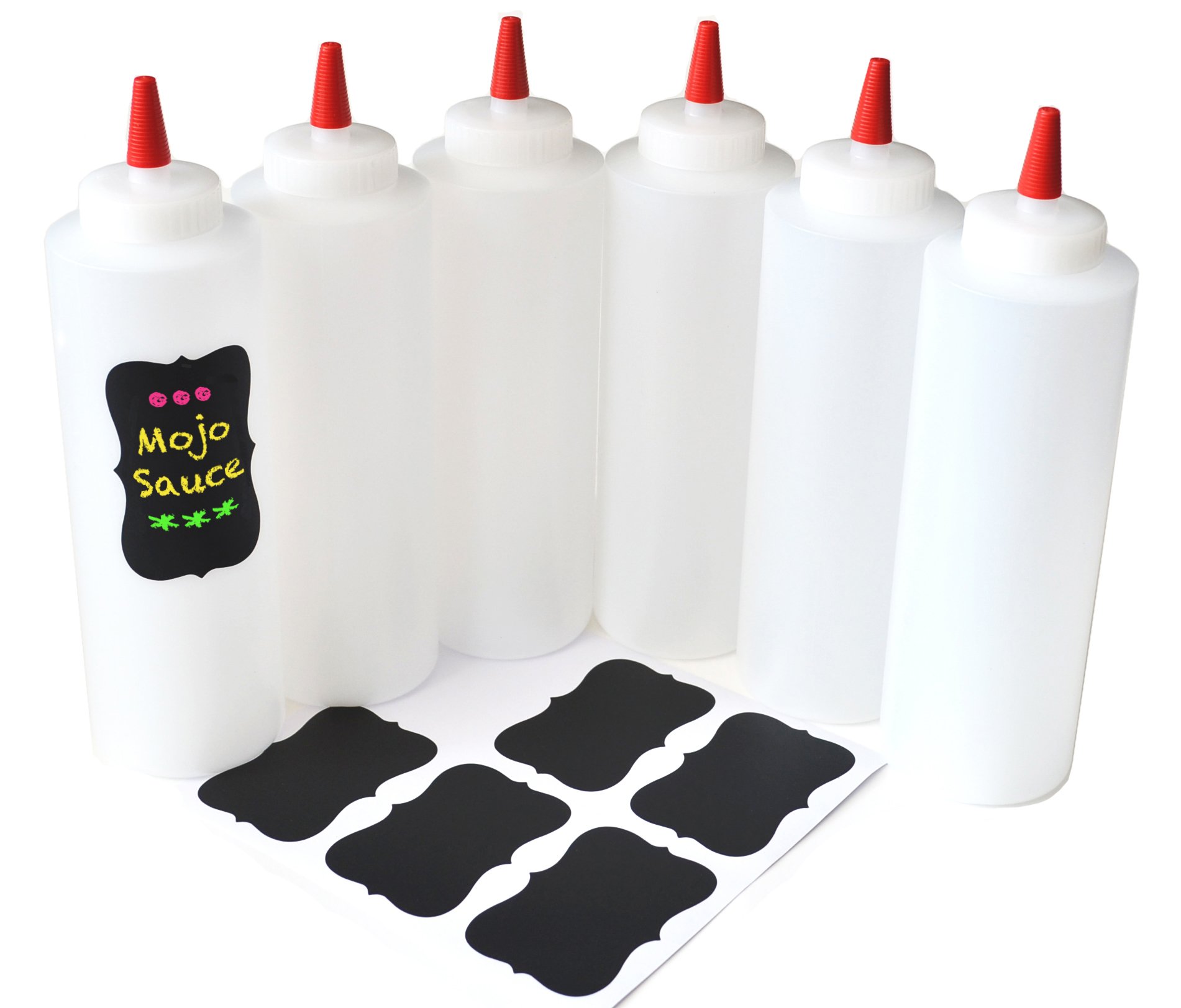 Plastic Squeeze Condiment Bottles 16 Oz Pack of 6 Free Shipping