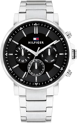 Montre Analogique Multifunction à Quartz pour Homme avec Bracelet en Acier Inoxydable argenté - 1710667